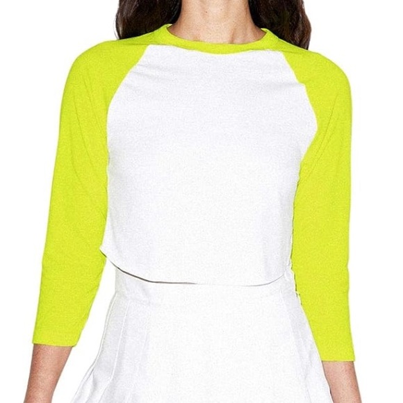 NWOT American Apparel Cropped 3/4 Sleeve Raglan - Picture 3 of 5